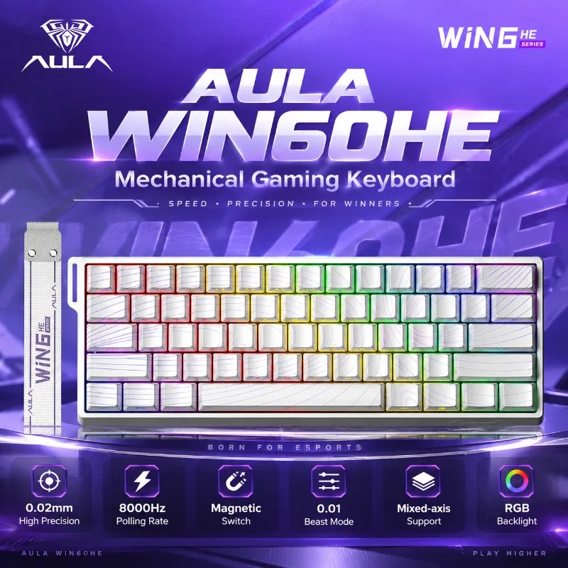 AULA WIN60HE Magnetic Switch K - Gaming Keyboard Hot Swappable review and price